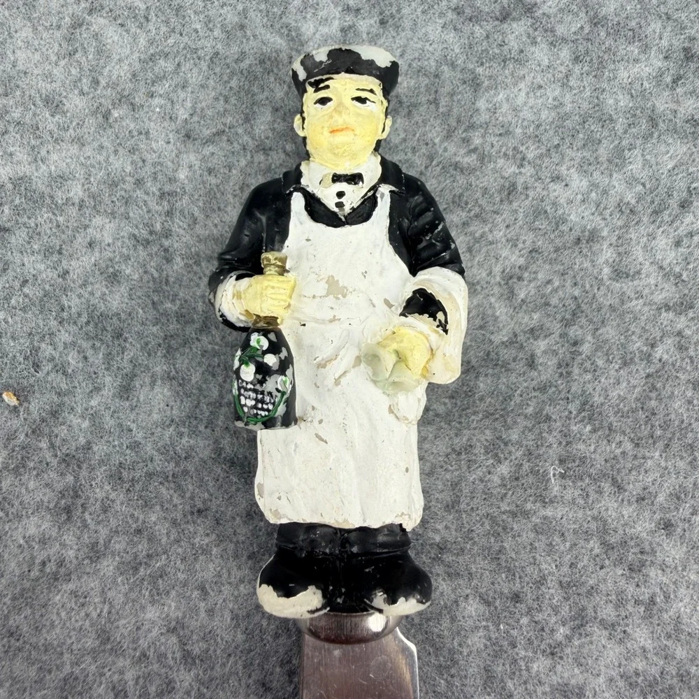 Vintage Guy Buffet Figural Butter Knives Spreaders Set of 4 Chef Waiter Utensils